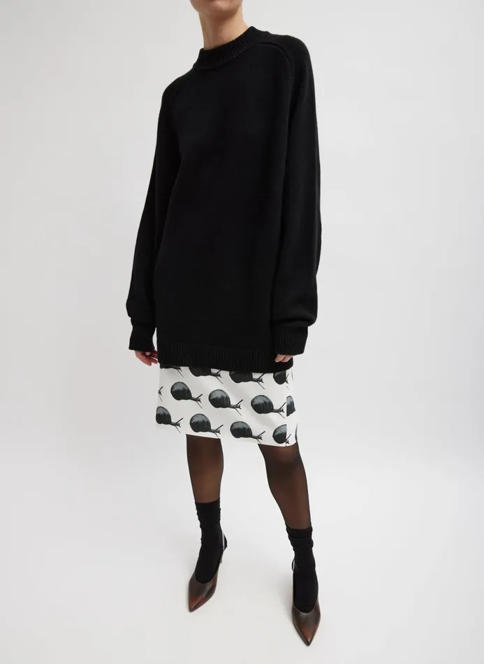 Women Knitwear and Sweatshirts Tibi Cashmere Sweater Crewneck Oversized Sculpted Pullover Black