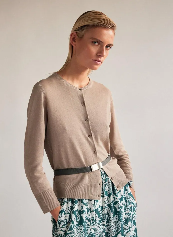 Women Knitwear and Sweatshirts Tibi Crispy Sweater Shrunken Cardigan Dark Stone