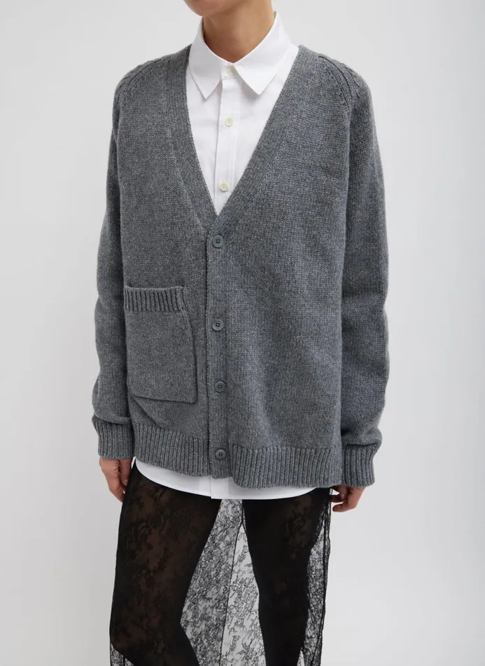 Women Knitwear and Sweatshirts Tibi Soft Sweater Fringed Half Cardigan Charcoal