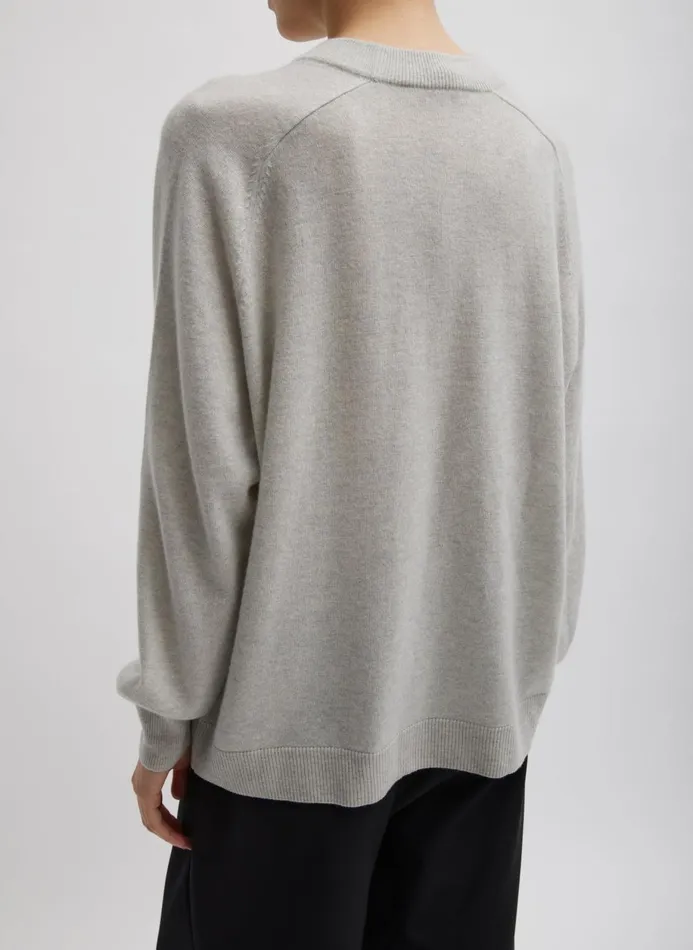 Women Knitwear and Sweatshirts Tibi Washable Cashmere Crewneck Sweater Light Heather Grey
