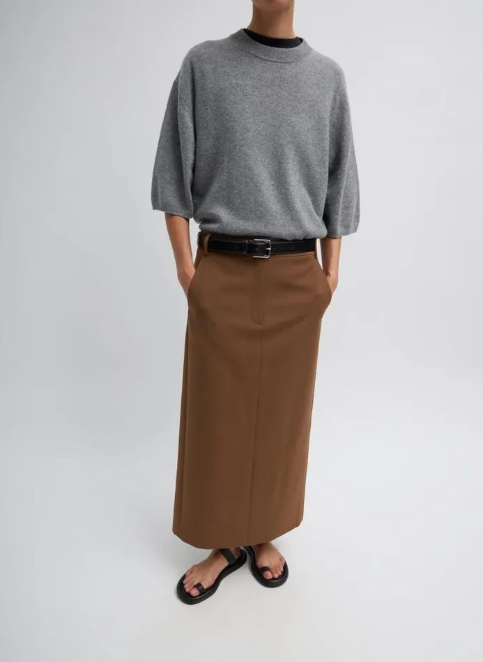 Women Knitwear and Sweatshirts Tibi Washable Cashmere Oversized Easy TShirt Heather Grey