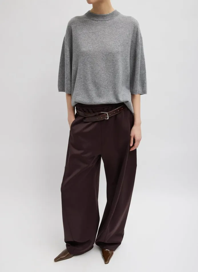Women Knitwear and Sweatshirts Tibi Washable Cashmere Oversized Easy TShirt Heather Grey