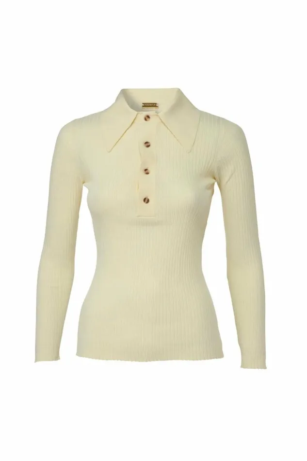 Women Knitwear DODO BAR OR Monie Knit Shirt Light Yellow