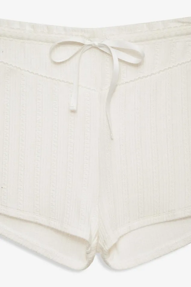 Women Knitwear For Love and Lemons Allison Pointelle Short White Women Knitwear For Love and Lemons Allison Pointelle Short White