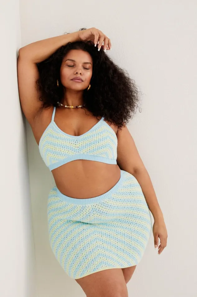 Women Knitwear For Love and Lemons Corinna Mini Skirt Blue Women Knitwear For Love and Lemons Corinna Mini Skirt Blue
