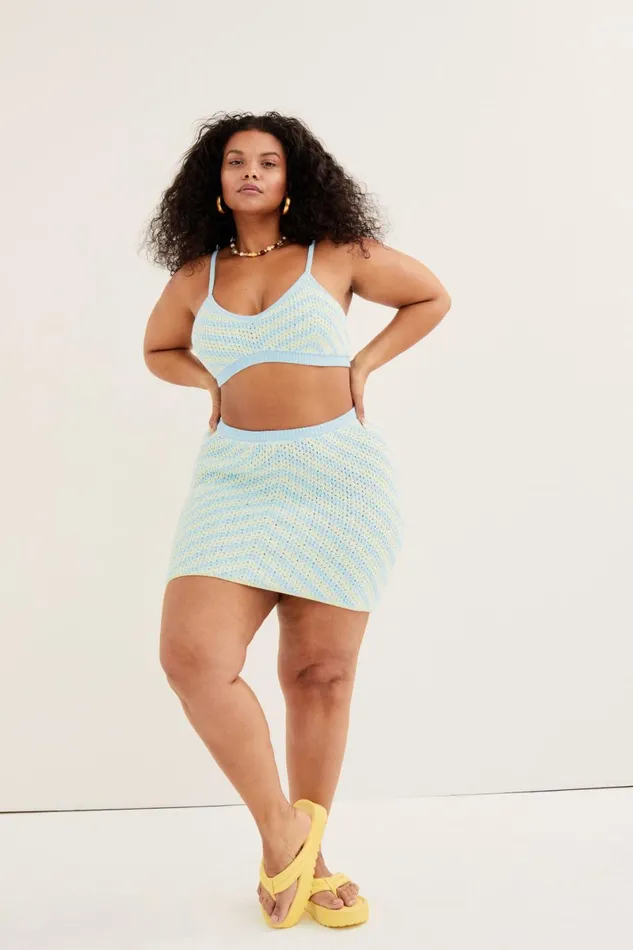 Women Knitwear For Love and Lemons Corinna Mini Skirt Blue Women Knitwear For Love and Lemons Corinna Mini Skirt Blue