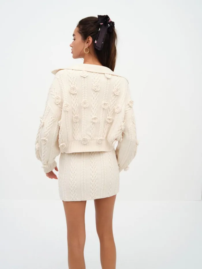 Women Knitwear For Love and Lemons Martina Knit Mini Skirt Ivory Women Knitwear For Love and Lemons Martina Knit Mini Skirt Ivory