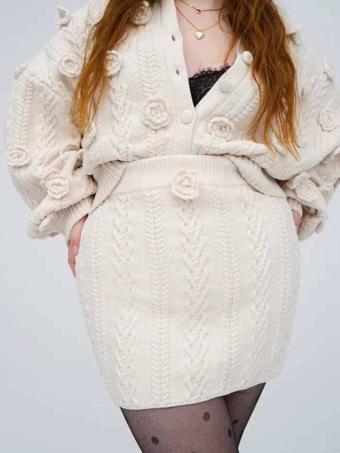 Women Knitwear For Love and Lemons Martina Knit Mini Skirt Ivory Women Knitwear For Love and Lemons Martina Knit Mini Skirt Ivory