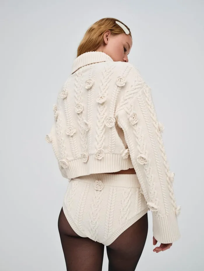 Women Knitwear For Love and Lemons Mel Knit Panty White Women Knitwear For Love and Lemons Mel Knit Panty White