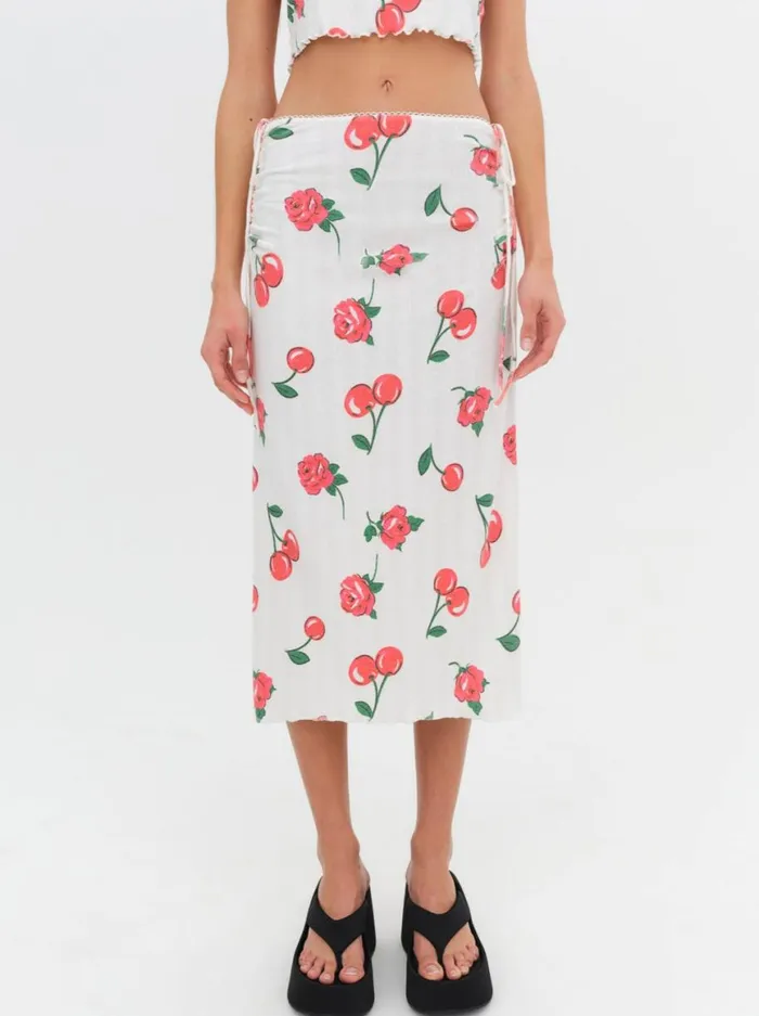 Women Knitwear For Love and Lemons Wilma Midi Skirt White Women Knitwear For Love and Lemons Wilma Midi Skirt White