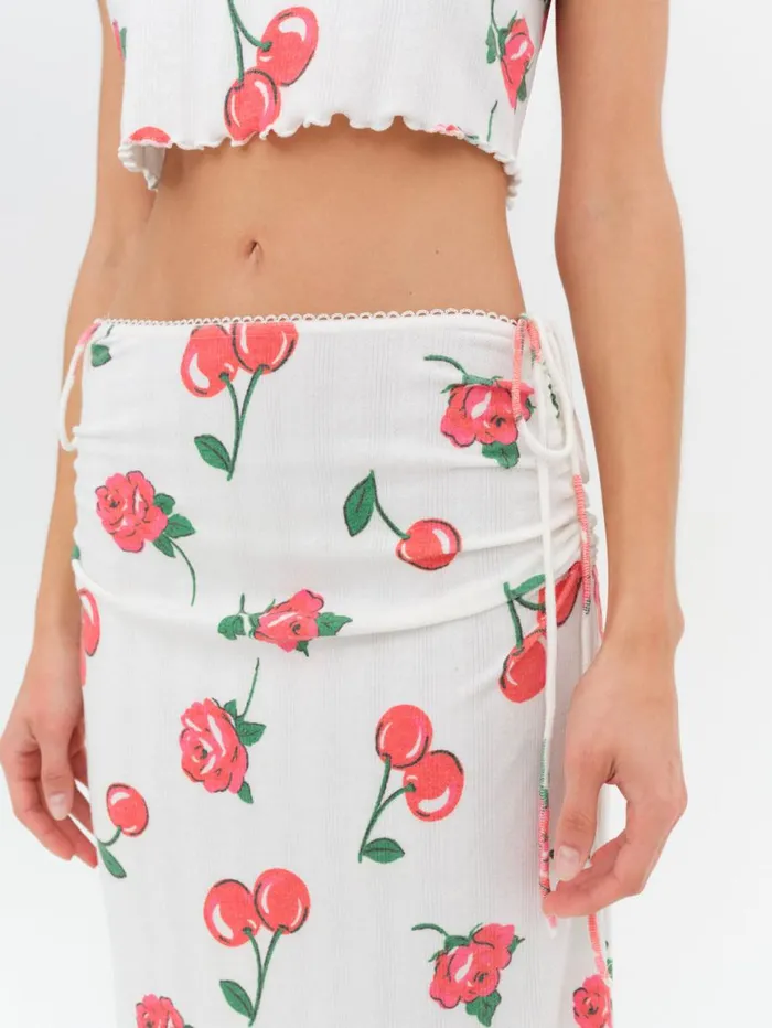 Women Knitwear For Love and Lemons Wilma Midi Skirt White Women Knitwear For Love and Lemons Wilma Midi Skirt White