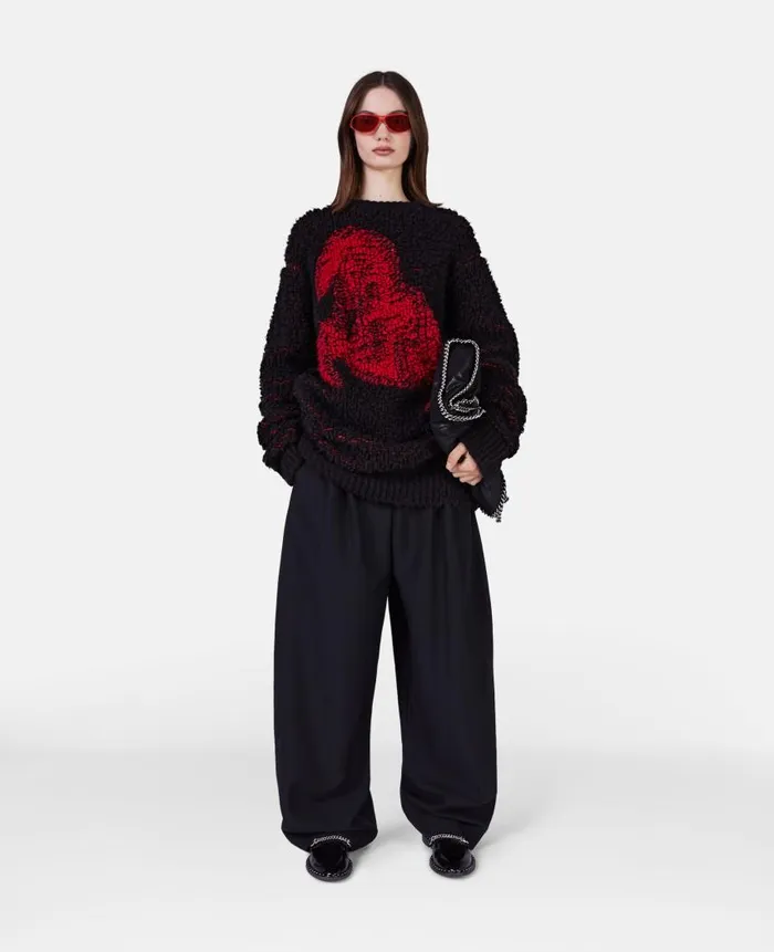 Women Knitwear Stella McCartney Pixel Horse Jacquard Knit Jumper Black