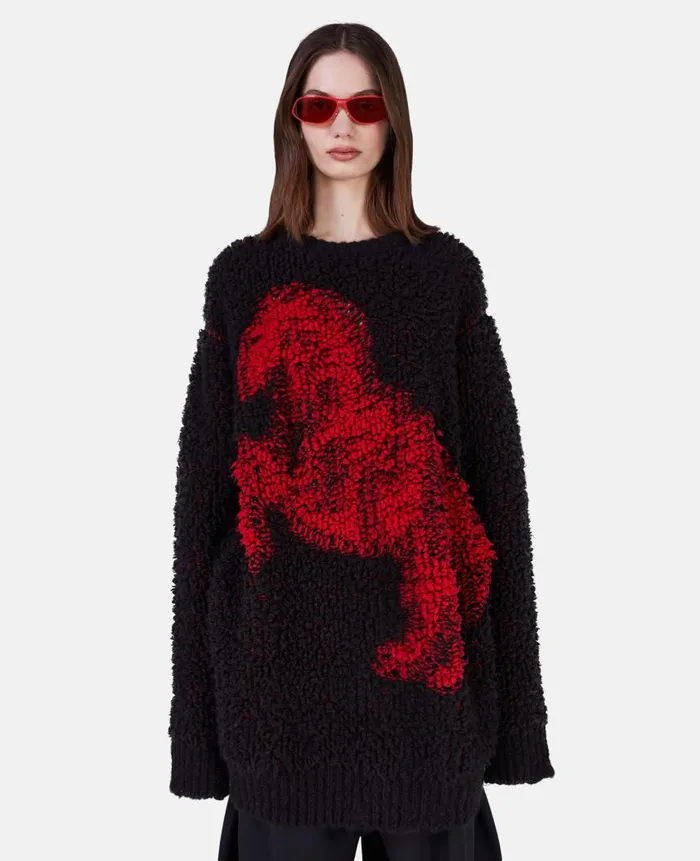 Women Knitwear Stella McCartney Pixel Horse Jacquard Knit Jumper Black