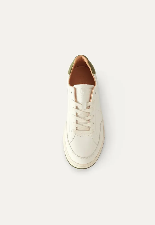 Women Laceup Trainers White Olive Poetry Fashion Footwear