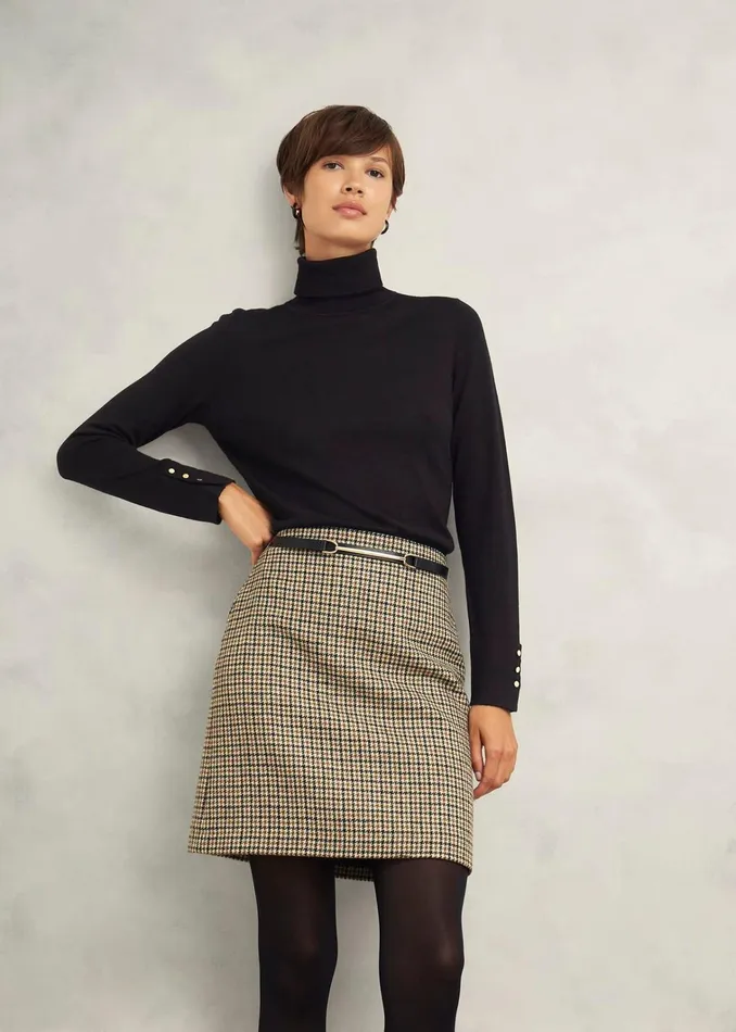 Women Lara Merino Wool Roll Neck Jumper Black Hobbs Jumpers and Cardigans