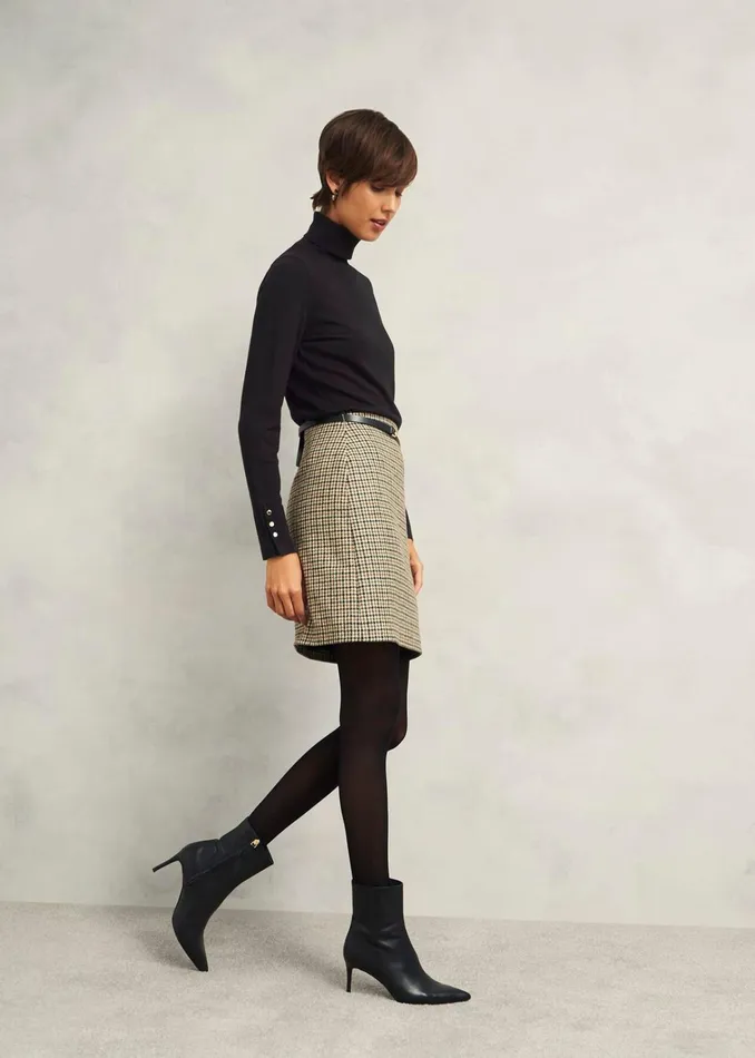 Women Lara Merino Wool Roll Neck Jumper Black Hobbs Jumpers and Cardigans