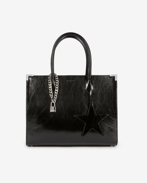 Women Large Bags The Kooples Black Leather Ming Tote Bag Black