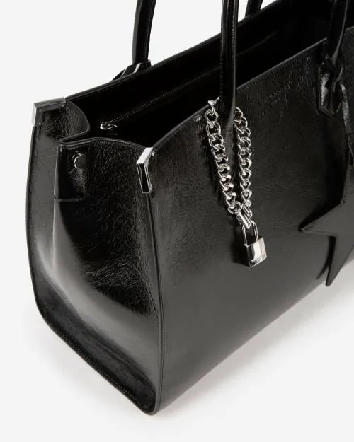 Women Large Bags The Kooples Black Leather Ming Tote Bag Black
