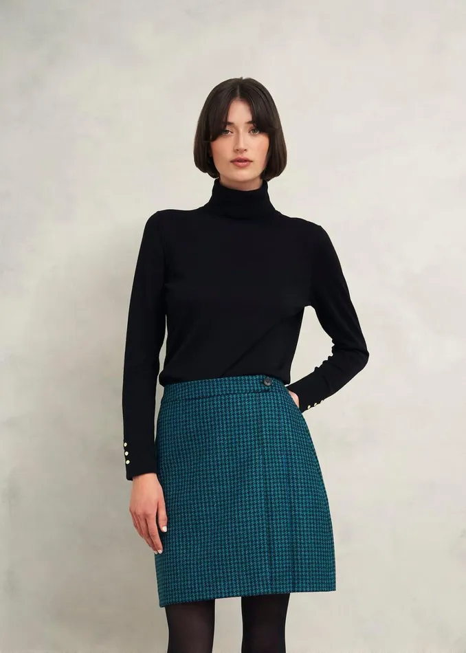 Women Leah Wool Kilt Skirt Green Multi Hobbs Skirts