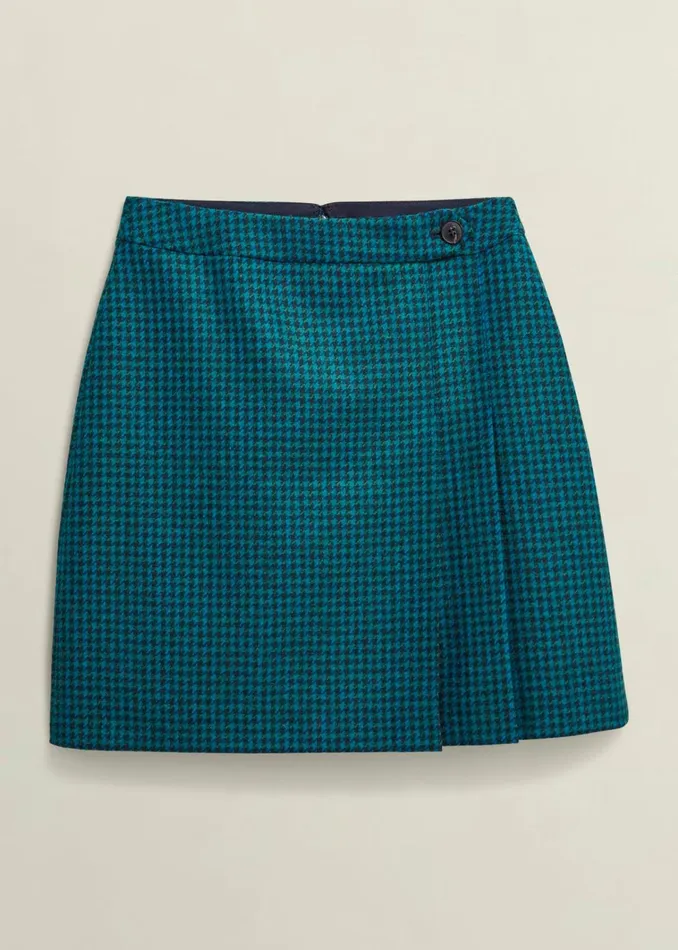 Women Leah Wool Kilt Skirt Green Multi Hobbs Skirts