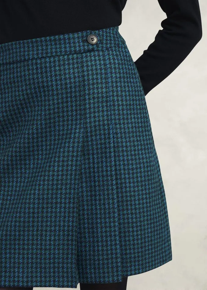 Women Leah Wool Kilt Skirt Green Multi Hobbs Skirts