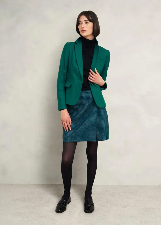 Women Leah Wool Kilt Skirt Green Multi Hobbs Skirts