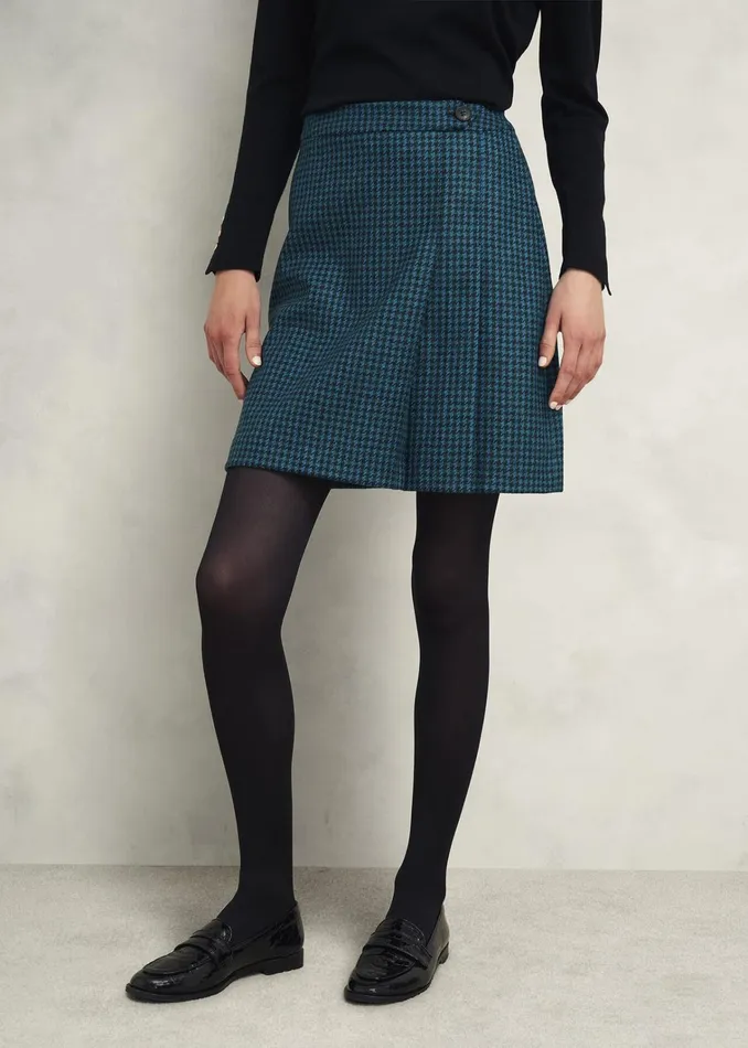 Women Leah Wool Kilt Skirt Green Multi Hobbs Skirts
