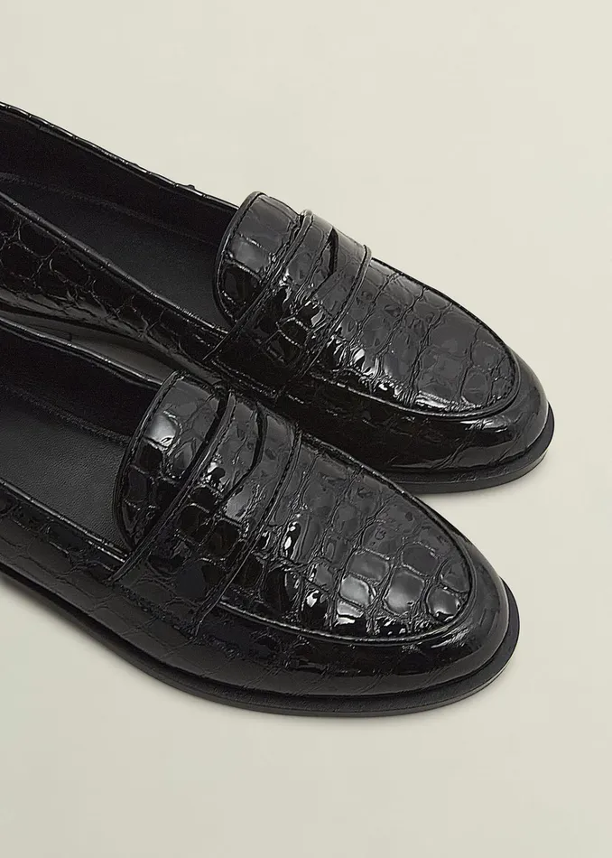 Women Lillian Leather Loafers Black Hobbs Flats