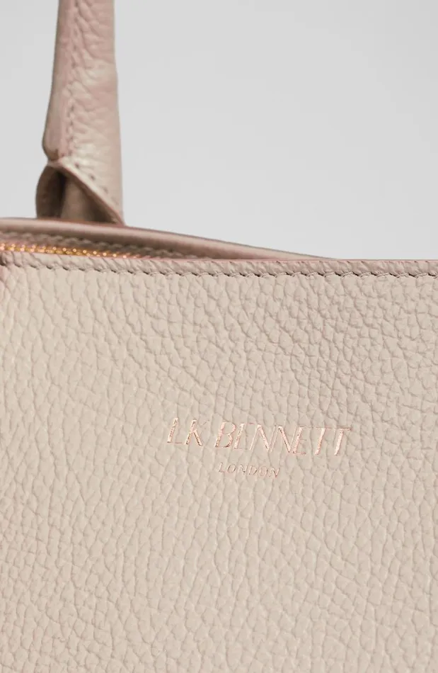 Women Lillian Taupe Grainy Leather Tote Bag LKBennett Tote Bags
