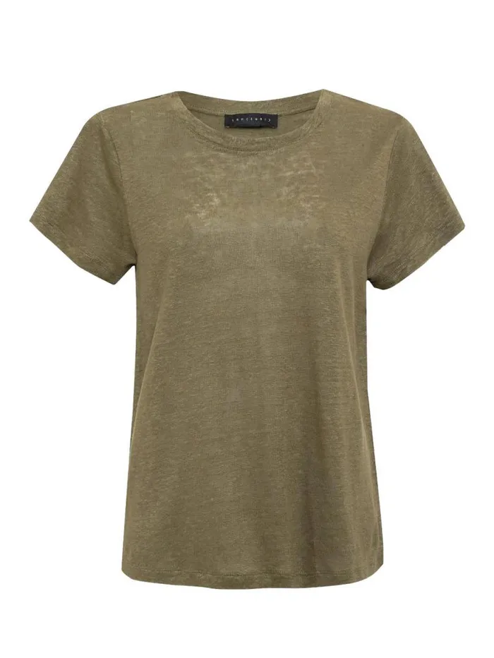 Women Linen Perfect Tee Burnt Olive Sanctuary Clothing Tees and Tops Women Linen Perfect Tee Burnt Olive Sanctuary Clothing Tees and Tops