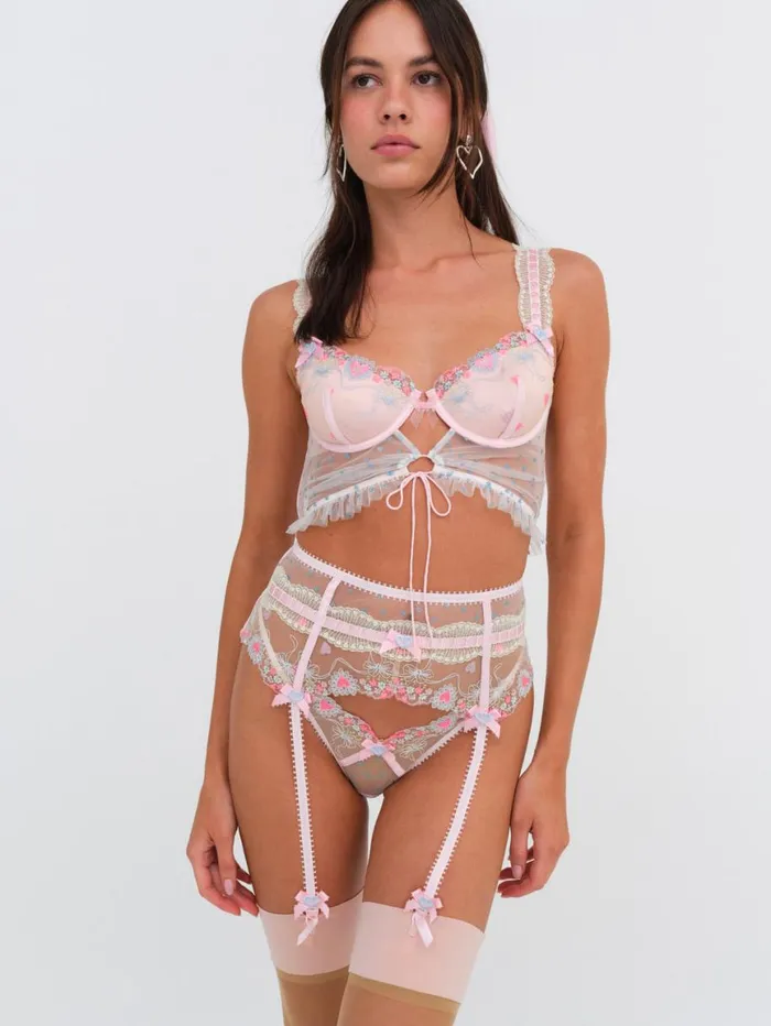 Women Lingerie For Love and Lemons Gabriella Thong Panty Blue Women Lingerie For Love and Lemons Gabriella Thong Panty Blue