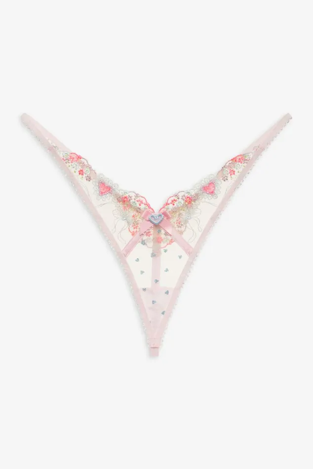 Women Lingerie For Love and Lemons Gabriella Thong Panty Blue Women Lingerie For Love and Lemons Gabriella Thong Panty Blue