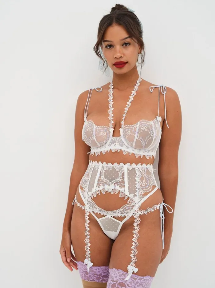 Women Lingerie For Love and Lemons Georgina Garter Belt Blue