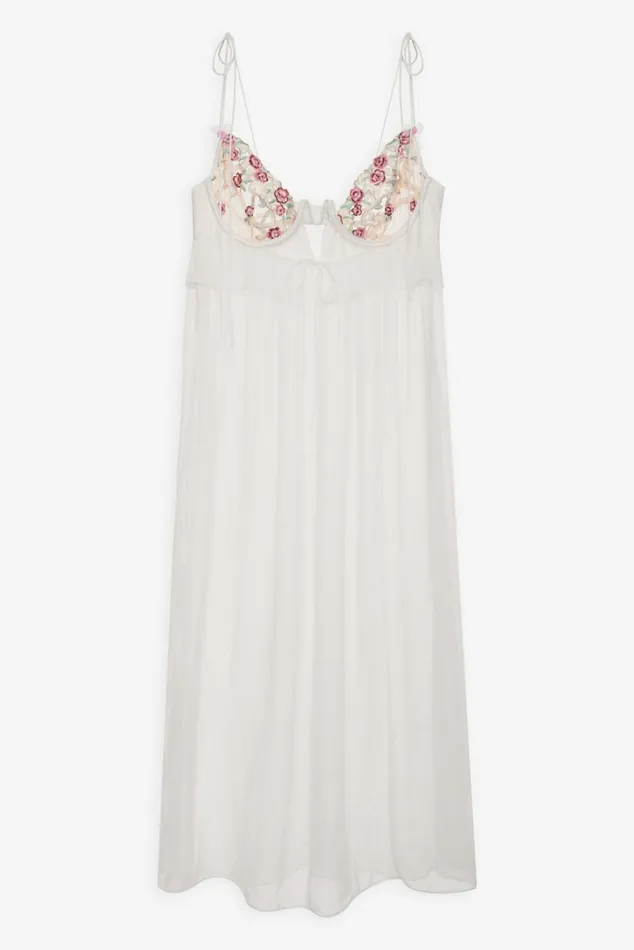 Women Lingerie For Love and Lemons Siena Midi Slip Dress White