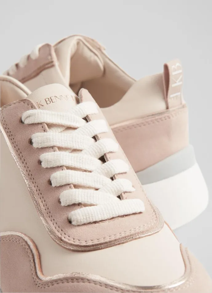 Women LKB Step Cream Leather And Beige Suede Trainers Natural LKBennett Flats Women LKB Step Cream Leather And Beige Suede Trainers Natural LKBennett Flats