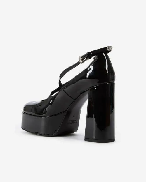 Women Loafers and Court Shoes The Kooples Black Leather Heels Black