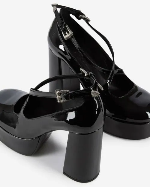 Women Loafers and Court Shoes The Kooples Black Leather Heels Black