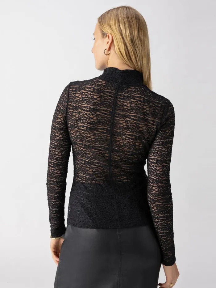 Women Long Sleeve Textured Mock Neck Top Black Sanctuary Clothing Tees and Tops Women Long Sleeve Textured Mock Neck Top Black Sanctuary Clothing Tees and Tops
