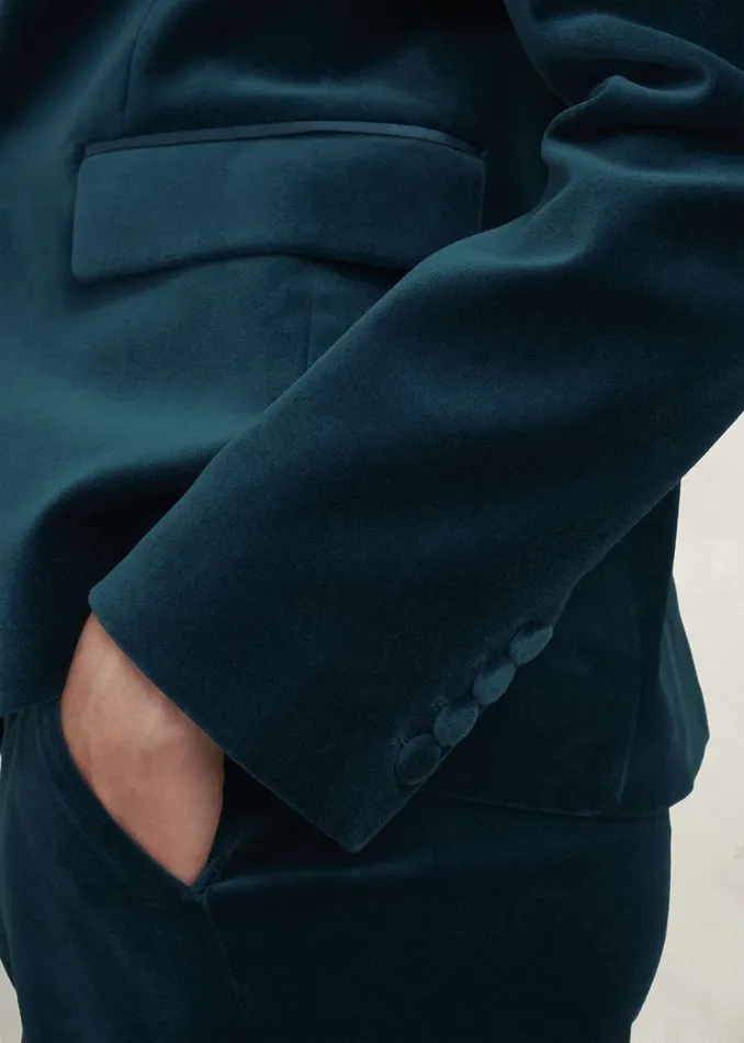 Women Luna Velvet Jacket Riverside Blue Hobbs Coats and Jackets