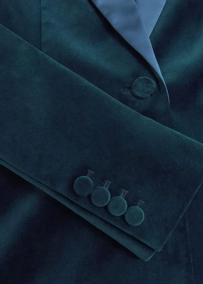 Women Luna Velvet Jacket Riverside Blue Hobbs Coats and Jackets
