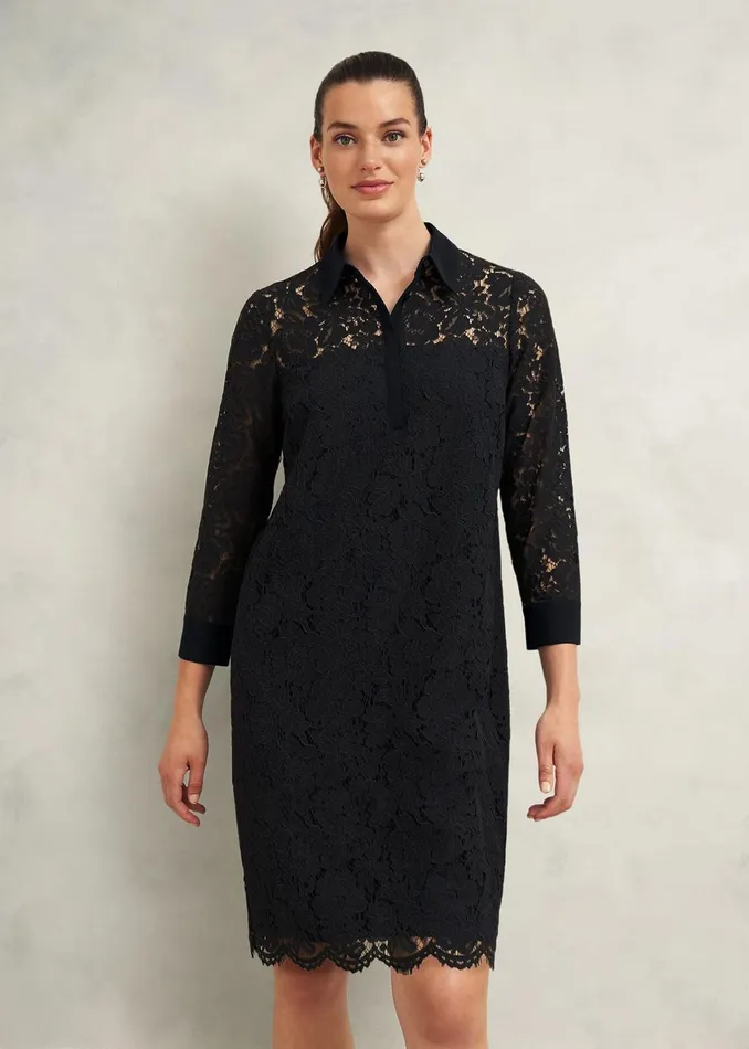Women Marciella Lace Dress Black Hobbs Dresses and Jumpsuits