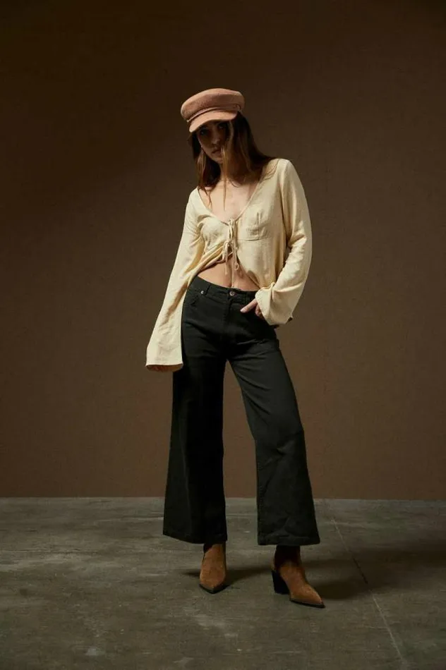 Women Margo Cropped 5Pocket Pant Washed Black Brixton Pants