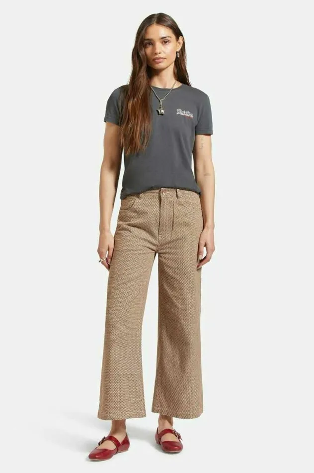 Women Margo Cropped 5Pocket Pant Whitecappine Houndstooth Brixton Pants