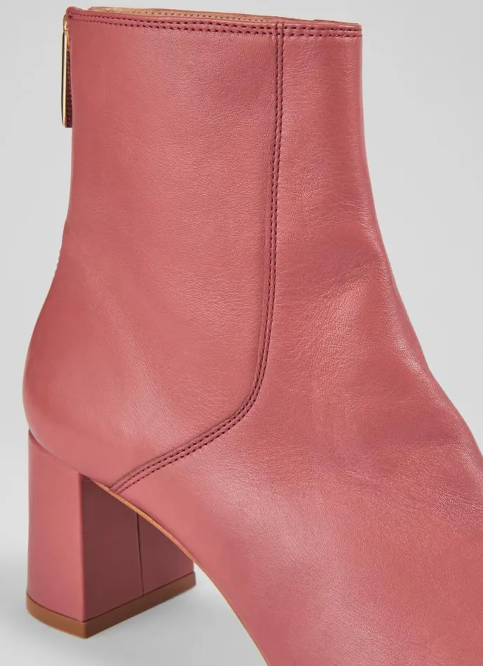 Women Maxine Rose Leather StitchDetail Ankle Boots Dark Rose LKBennett Boots Women Maxine Rose Leather StitchDetail Ankle Boots Dark Rose LKBennett Boots