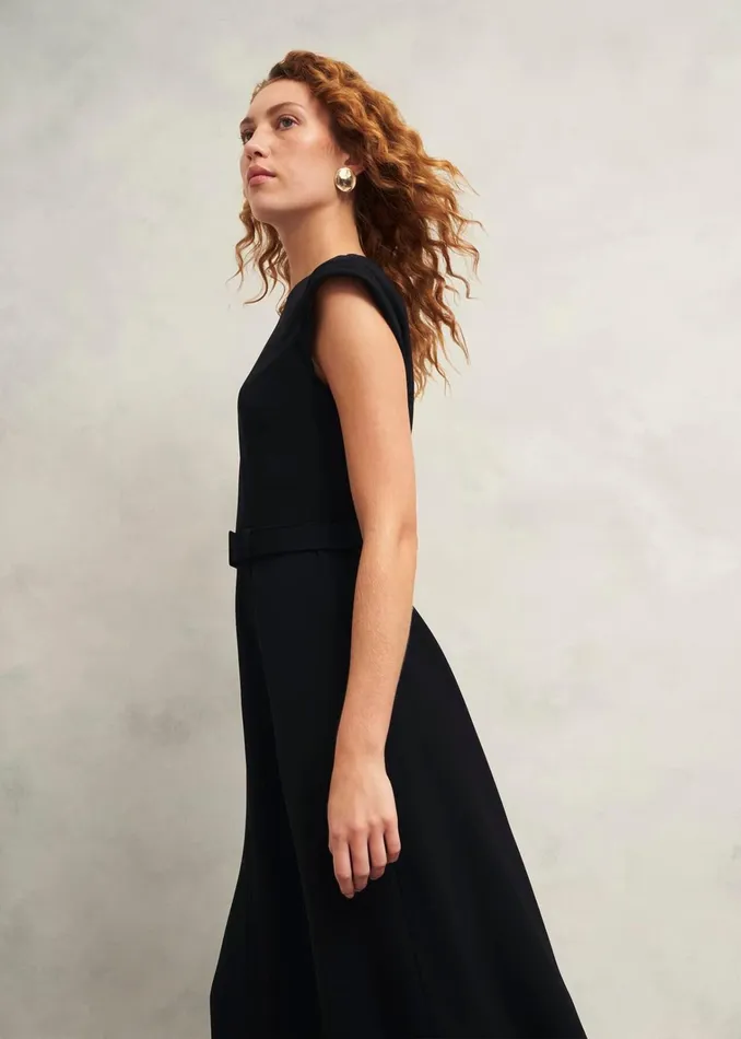 Women Meera Belted Dress Black Hobbs Dresses and Jumpsuits