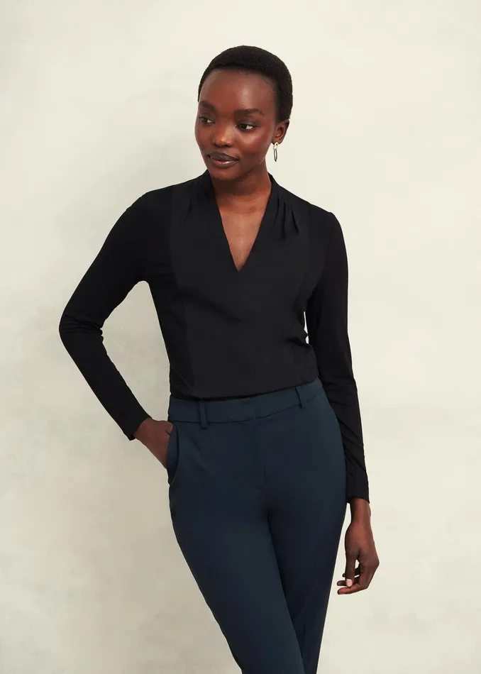 Women Mel Woven Front Top Black Hobbs Tops