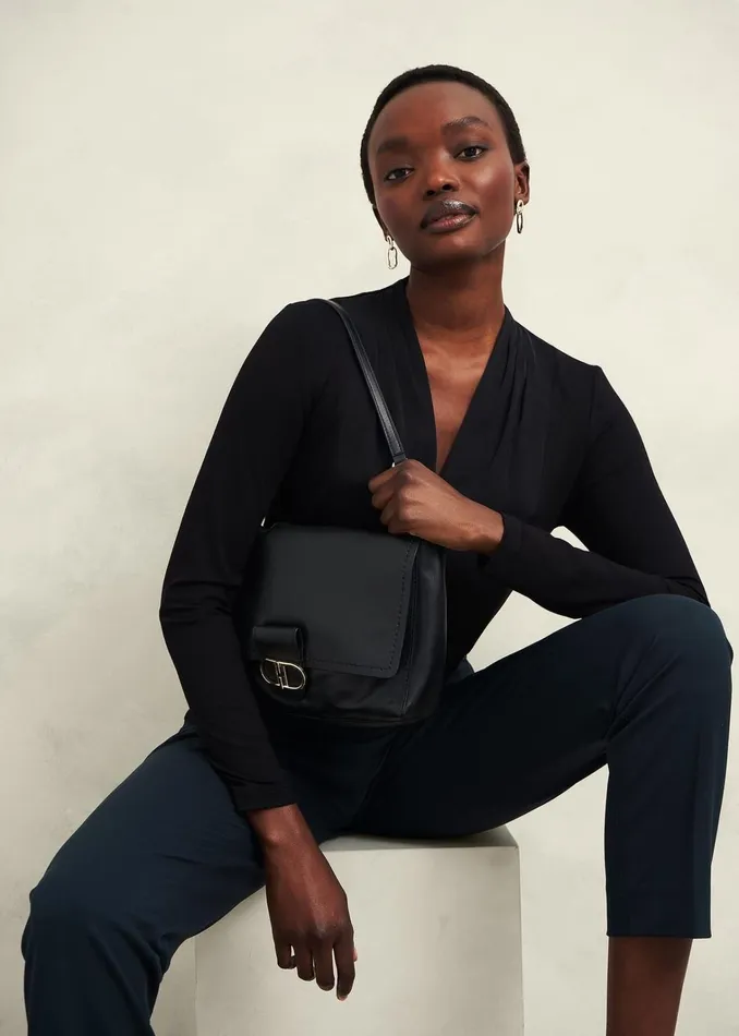 Women Mel Woven Front Top Black Hobbs Tops