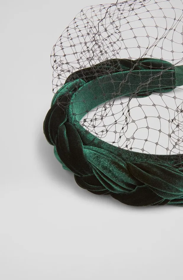 Women Melissa Green Velvet Plaited Headband Fascinator LKBennett Hair Accessories