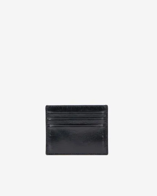WomenMen Small Leather Goods The Kooples Black Leather Blazon Card Holder Black