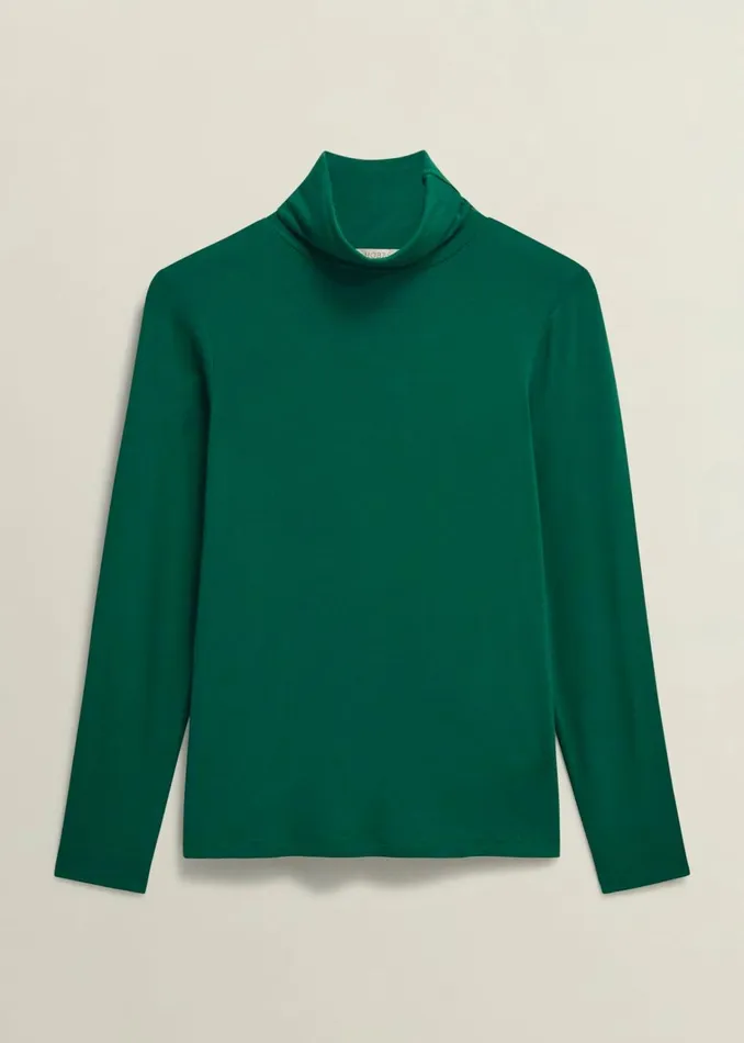 Women Mischa Roll Neck Top Agate Green Hobbs Tops